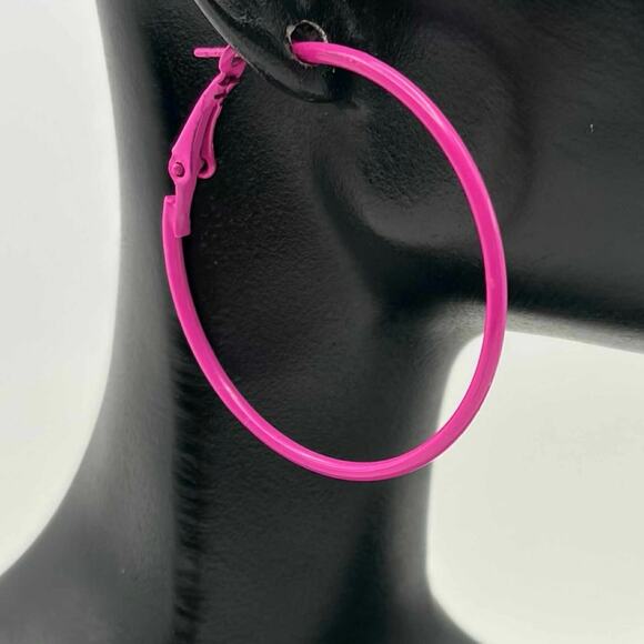 Y2K Pink Hoops - Picture 1 of 3